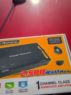 Power acoustic 2500 watt amp