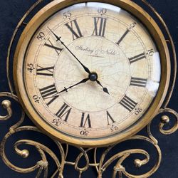 ANTIQUE AUTHENTIC STERLING AND NOBLE IRON HANGING WALL CLOCK