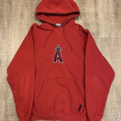 Vintage Angels Baseball Majestic Hoodie Size XL