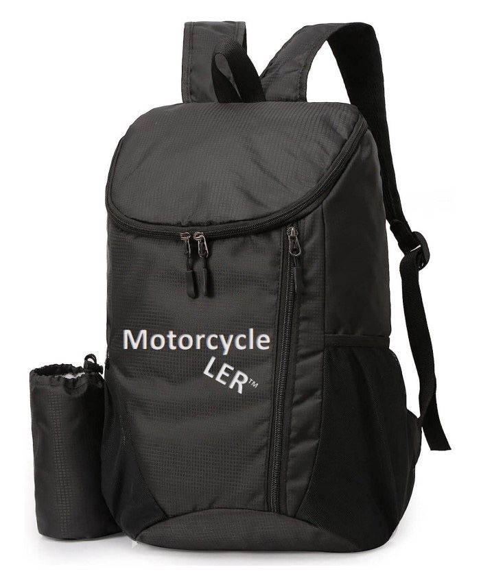 Motorcycleler Waterproof BackPack-Folds to 6.5" stowable pouch (BLACK ONLY)