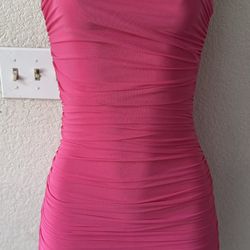 Pink Fashion Nova Tube Dress Bodycon Sexy Party Midi 