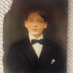 Antique Portrait Photograph Of Young Man 16 X 20” - Some Marks In Face