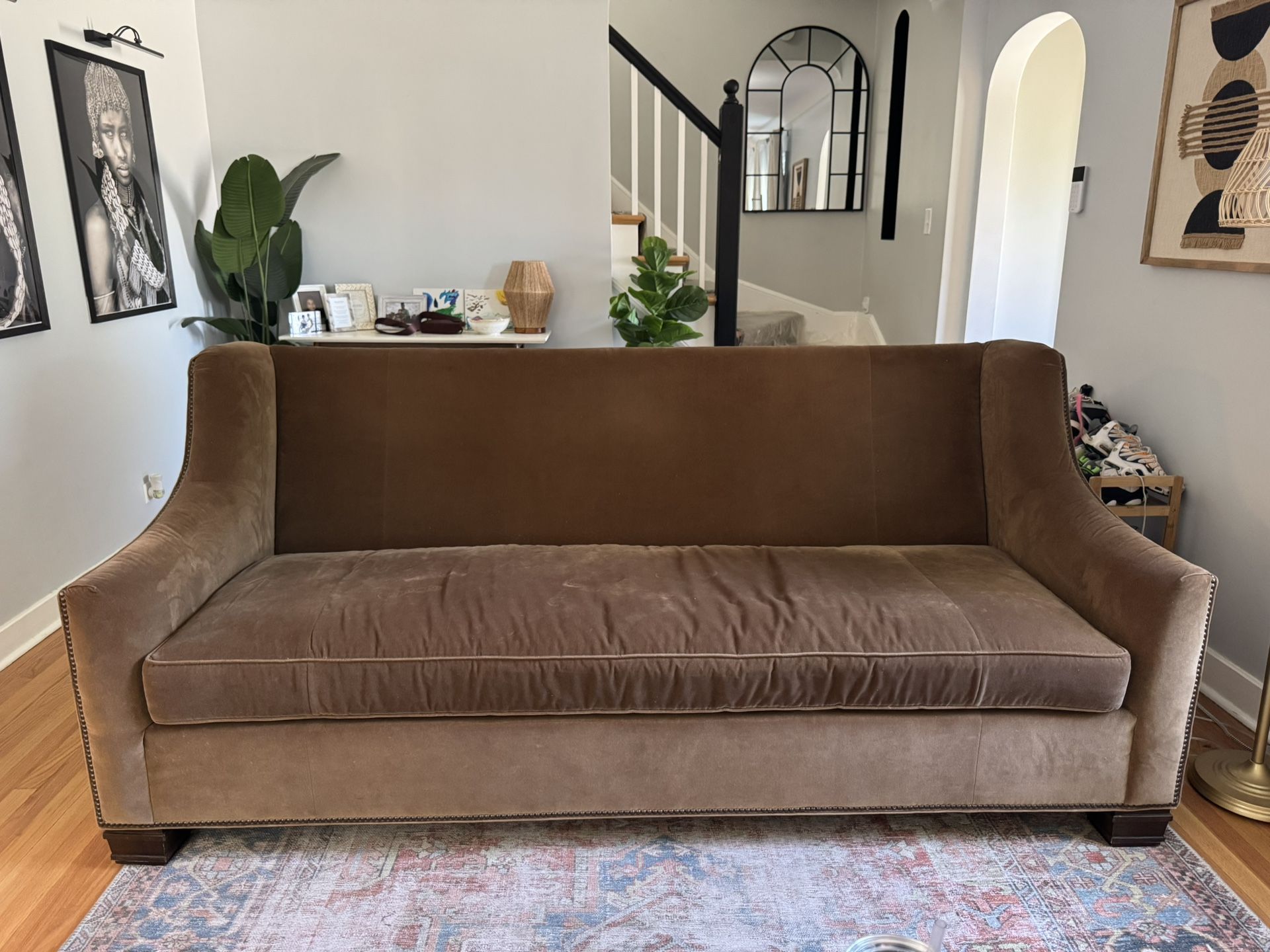 Chocolate Velvet Walter E. Smith Sofa