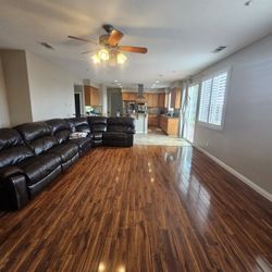 Sectional Leather Sofa With Electric Recliner 