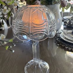 Vintage Royal Limited 12” Tall Czech 24% Lead Crystal Candle Fairy Lamp