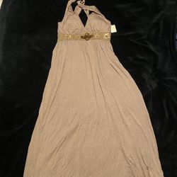 Long Light Brown Dress Sz M