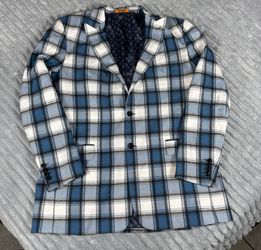 STEVEN LAND Men's Multi Color Plaid Suit Modern 2Buttons ETRO Jacket Blazer 44L