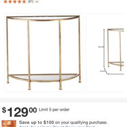 Bella Gold Leaf Console Table