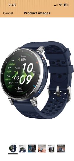 Amazfit Active 3 Premium GPS Running Smart Watch, 1.32" AMOLED Sapphire Display, 12-Day Battery, 4GB Storage, Offline Maps, 170+ Workout Modes, 5 ATM,