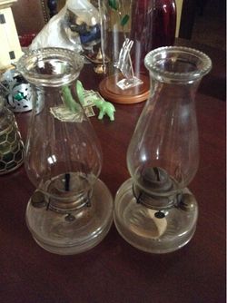 (2) Oil lamps $65.00 CASH, TEXT FOR PRICES.