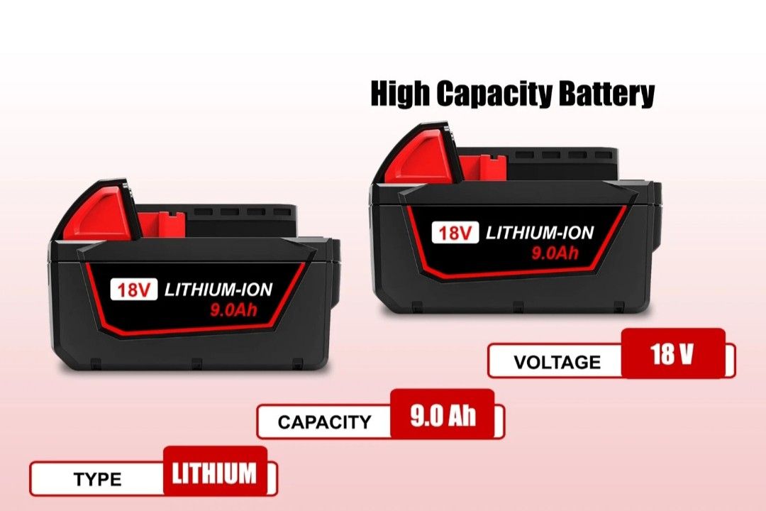 2 Pack 9000Ah Battery Replacement for Milwaukee 18 Volt Battery