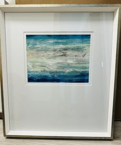Double Mat Wood Framed Modern Abstract Art