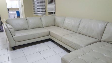 Real Leather Sectional for Family or Living Room
