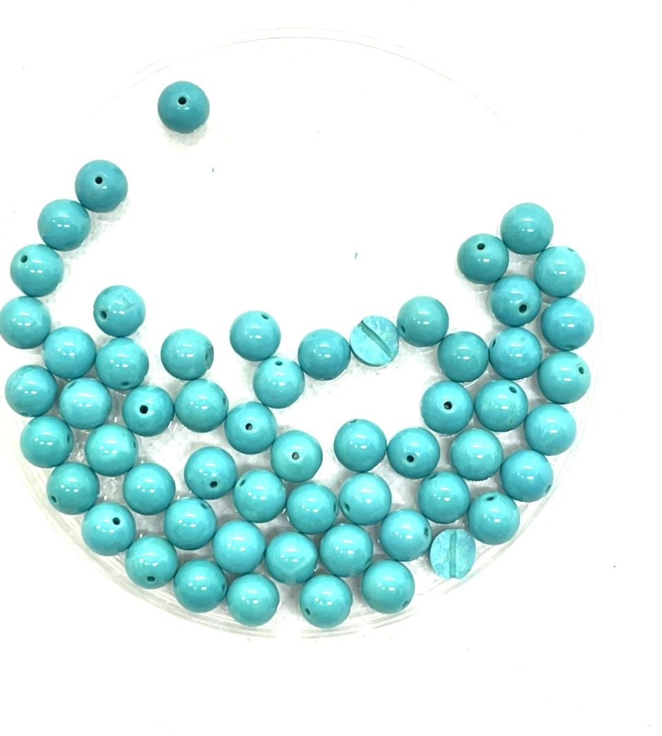Lot Of 50+ 8mm Turquoise Beads