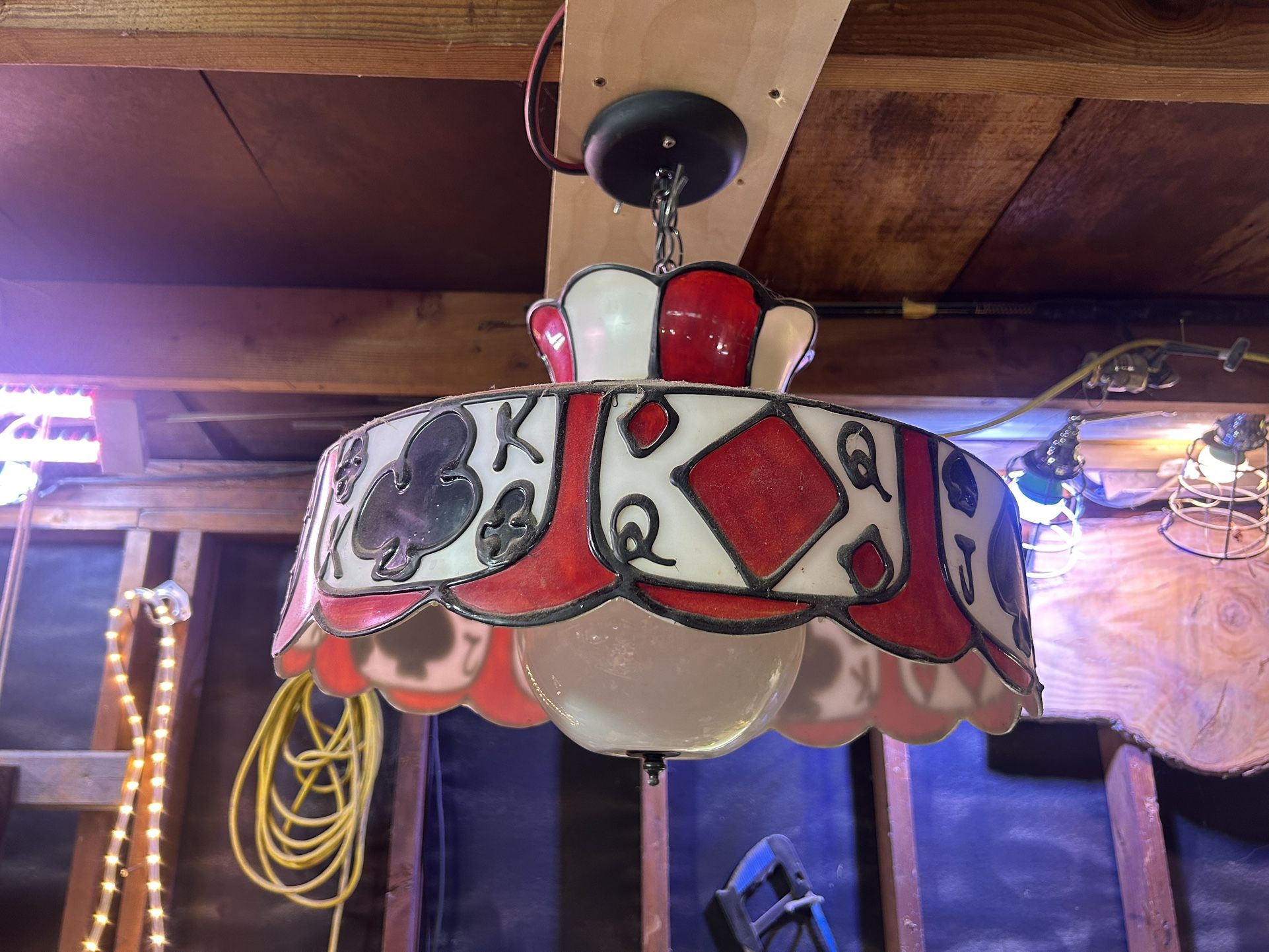 Rare 1970’s Vintage Playing Card Light Fixture