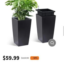 Garvee 16 Inch Tall Rectangular Planters
