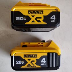 DeWalt XR 20V MAX 4.0 Battery (2) Pack. $100