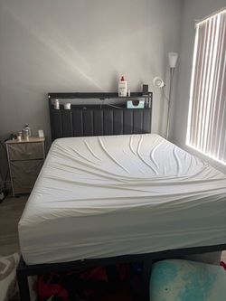 Full size bed frame and Mattress