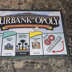 Burbank-Opoly. Brand New Factory Sealed! Monopoly style Game For BURBANK, CA!