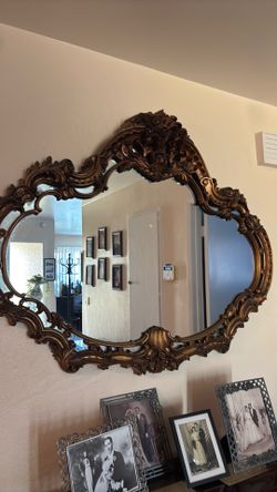Vintage large gold mirror