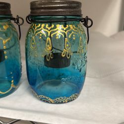 Table Decor Mason Jars Candle Light 