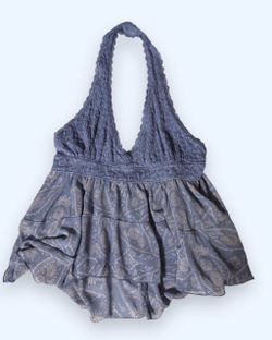 Urban Outfitters Blue Paisley Fabric holter tank top