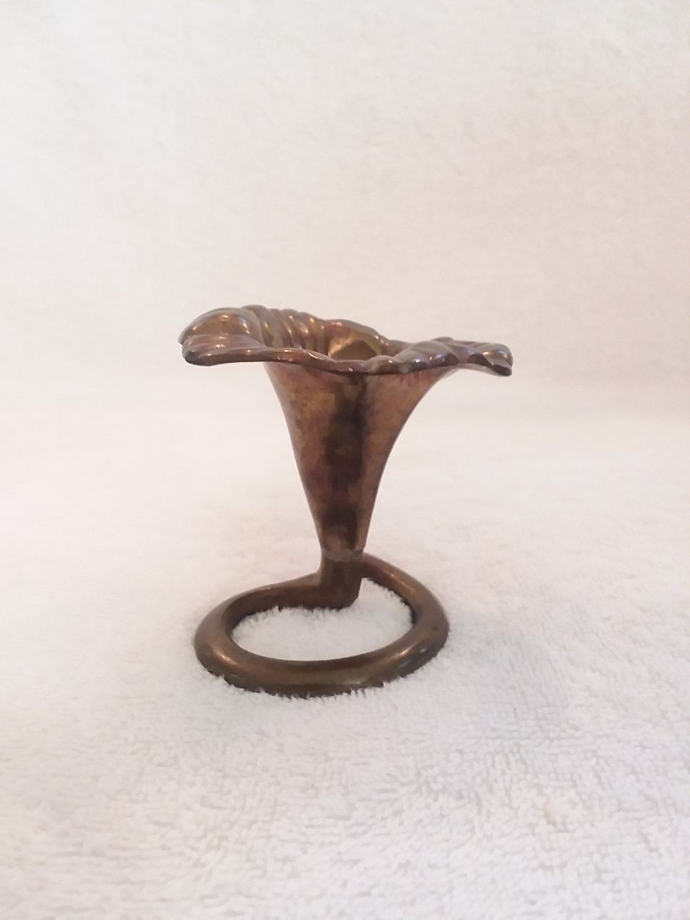 Vintage Brass Lilly Candlestick Holder