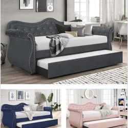 NEW ABBY VELVET DAYBED ! Bed: 93.77"W x 42.95"D x 41.77"H! MINAS HOME FURNITURE 