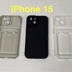 iPhone 15 Cellphone Cases New, Black Cases, Clear, Floral Case