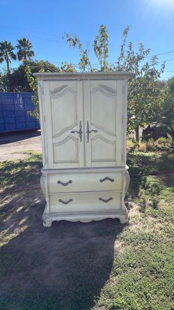 French Provincial Armoire with Drawers