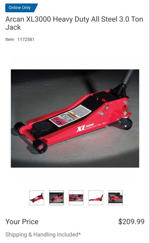 Arcan XL3000 Heavy Duty All Steel 3.0 Ton Jack $150