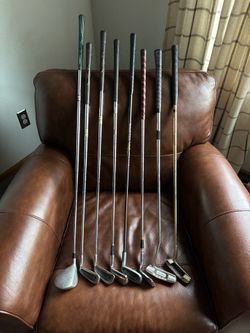 Assorted Men’s Golf Clubs (irons, pitching wedge, 3 Wood, putters)