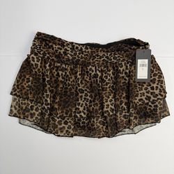 Leopard Ruffle Skort Woman’s Bottoms Shorts Skirt X-Large