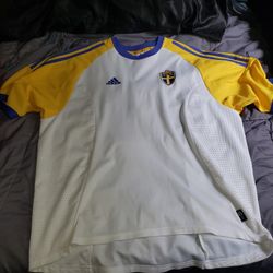 Vintage Sweden National Soccer Away Team Shirt Top XXL Shortsleeve 2002-2003