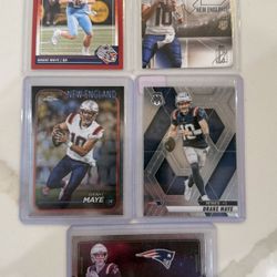 Drake Maye RC Card Lot (5) Inserts Refractors Patriots QB See Pics ROY!! 2024