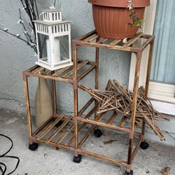 Plant Shelves On Wheels 