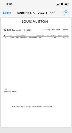 template louis vuitton receipt pdf