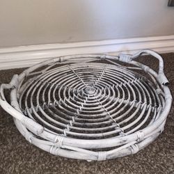 Chubby Chic Rattan Round Serving Tray
