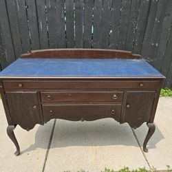 Antique Walnut Wood Long Buffet Server
