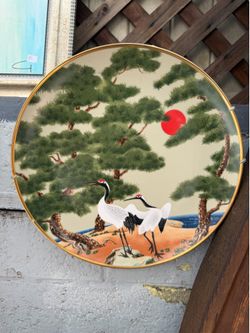 Mid century Beautiful hand painted wall plate
