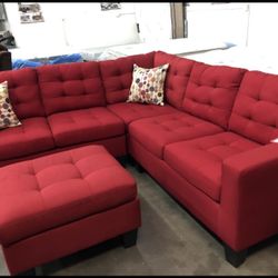 Sectional Sofa Set With Ottoman 