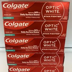 Colgate Optic White toothpaste 4.2 oz all 5 x $10