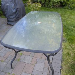 Outdoor Patio Glass Table And 4 Chairs