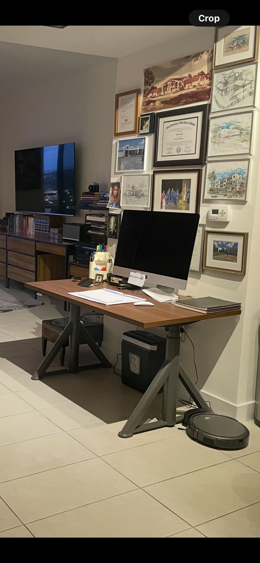 IKEA IDASEN Sit Stand Desk Brown And Grey