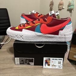 Size 12 - Nike Blazer Low x KAWS x sacai Team Red 2021