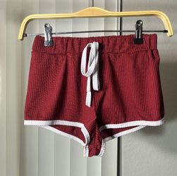 Red and white striped shorts