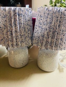 Lamps- set of two with printed shade- brand new!
