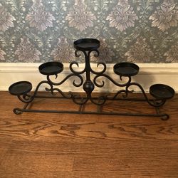 Metal Six Candle Holder Centerpiece 