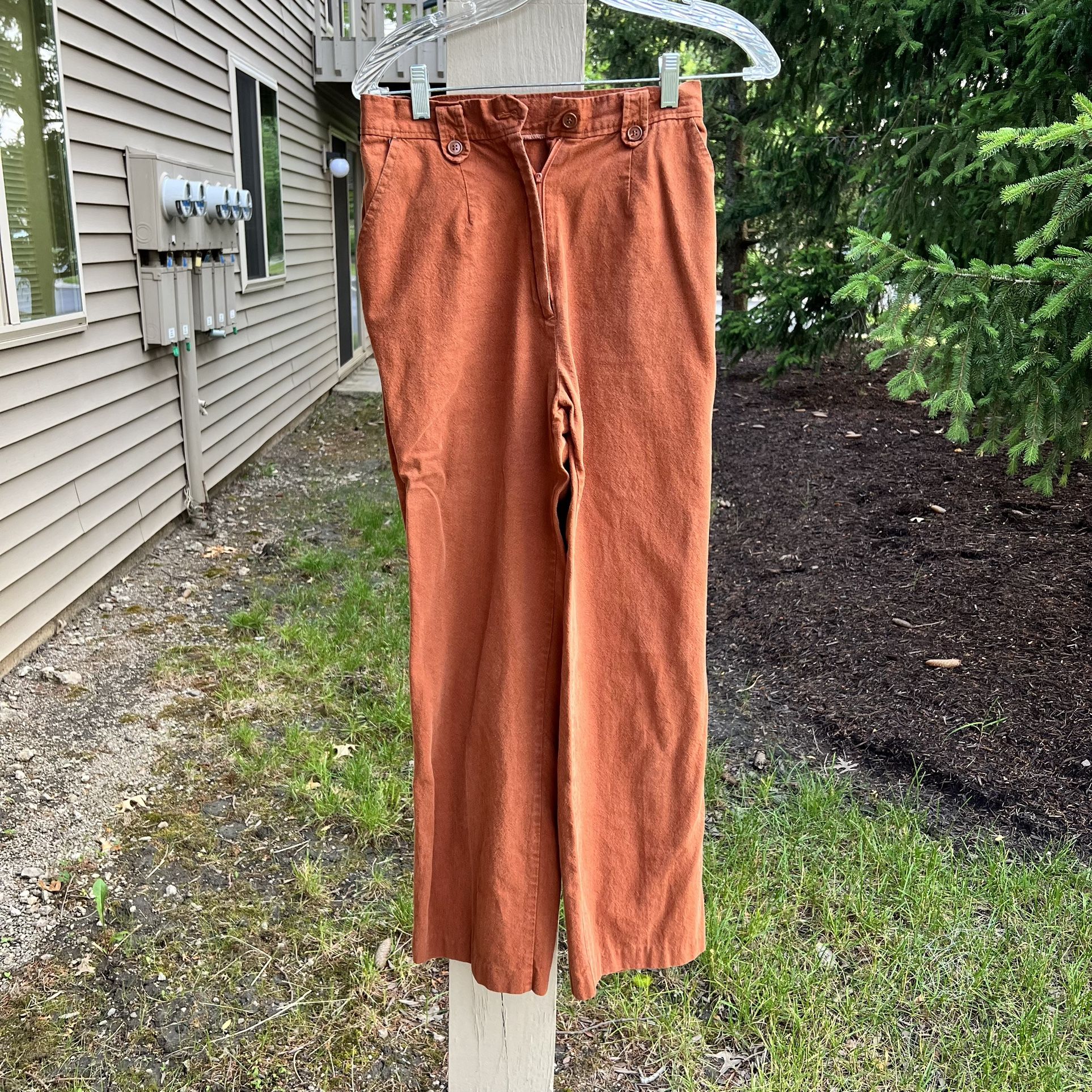 Solid Zipper Fly Straight Leg Pants