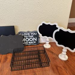 Slate Chalk Board Table Wall Signs Decor Party  + Organizer